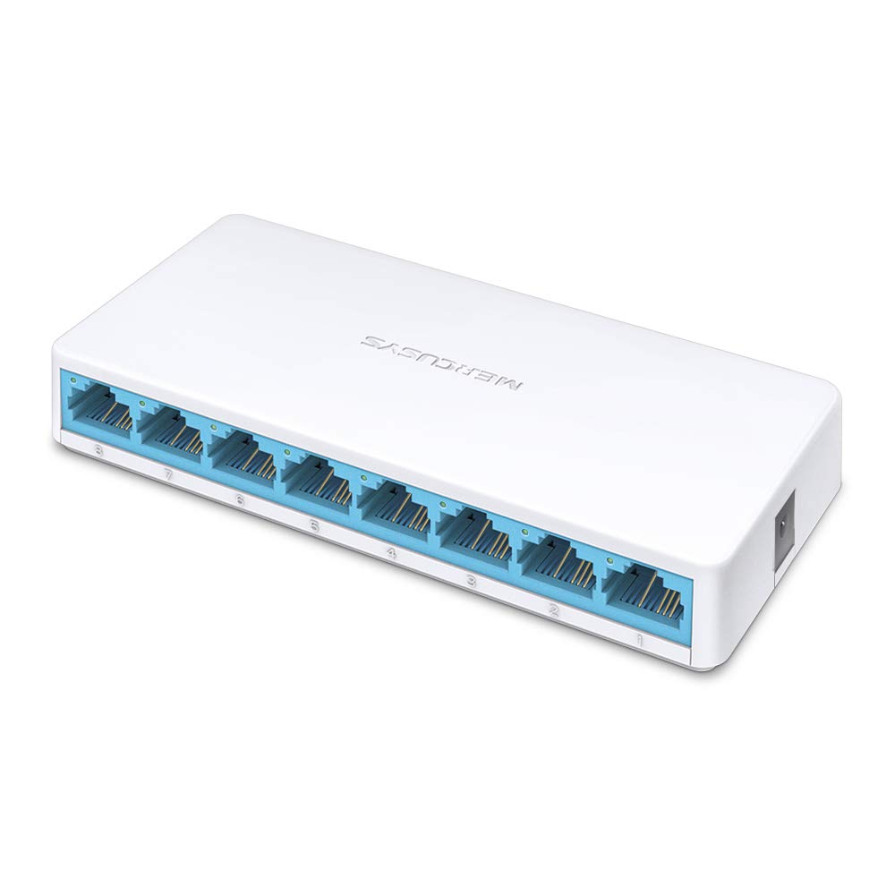 Mercusys MS108 8-Port 10/100Mbps Desktop Switch | RJ45 Ports | auto MDI/MDIX Supported | Plug and Play | Sleek,Ultra-Compact Design | Expand Ethernet Network