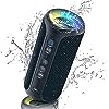 Ortizan Bluetooth Speakers, 40W Loud Stereo Portable Wireless Speaker, IPX7 Waterproof Shower Speakers with Outdoor Bass/LED Light/BT5.3/TF Card/AUX, Gift Ideas (Navy)