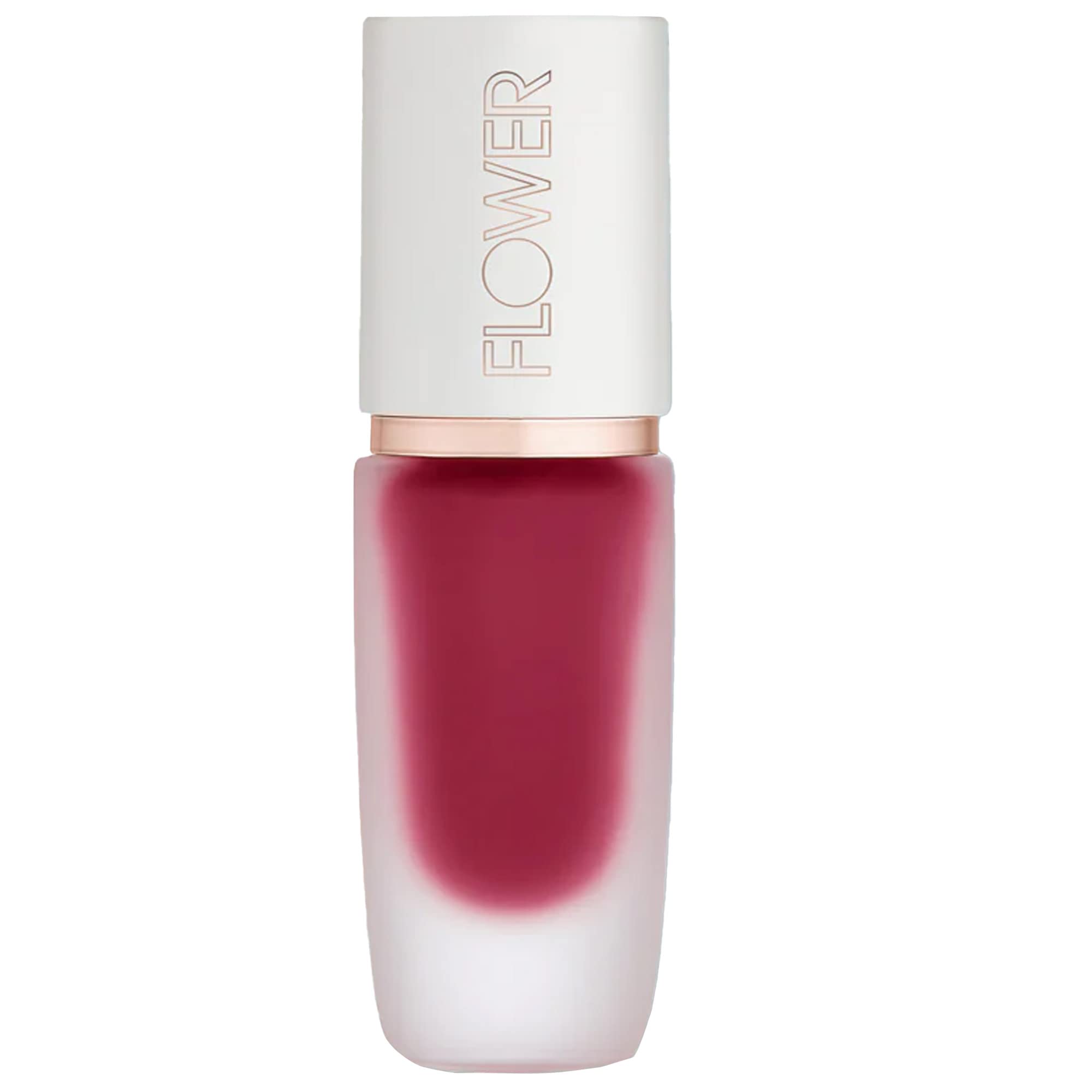 FLOWER BEAUTY By Drew Barrymore Perfect Pout Lip Color - Soft Matte Finish - Liquid Lipstick - Comfortable + Lightweight Feel (Raspberry)