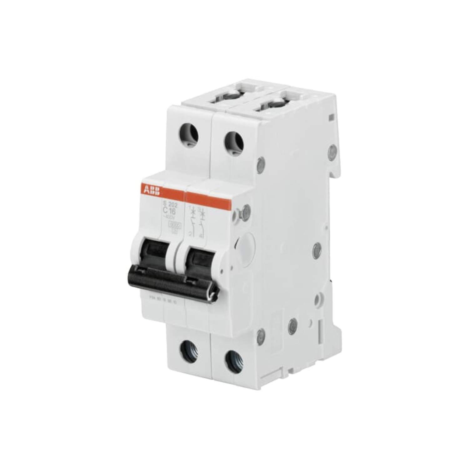 ABBDouble pole Miniature Circuit Breaker 16A DP MCB 6KA TYPE C S202-C16 2CDS252001R0164