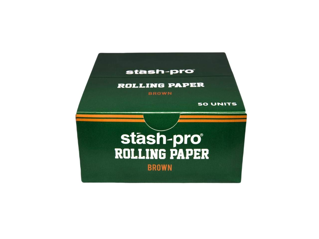 Stash-Pro King Size Smoking Rolling Paper 50 Packs Of 32 Leafs Each (Brown Unbleached)