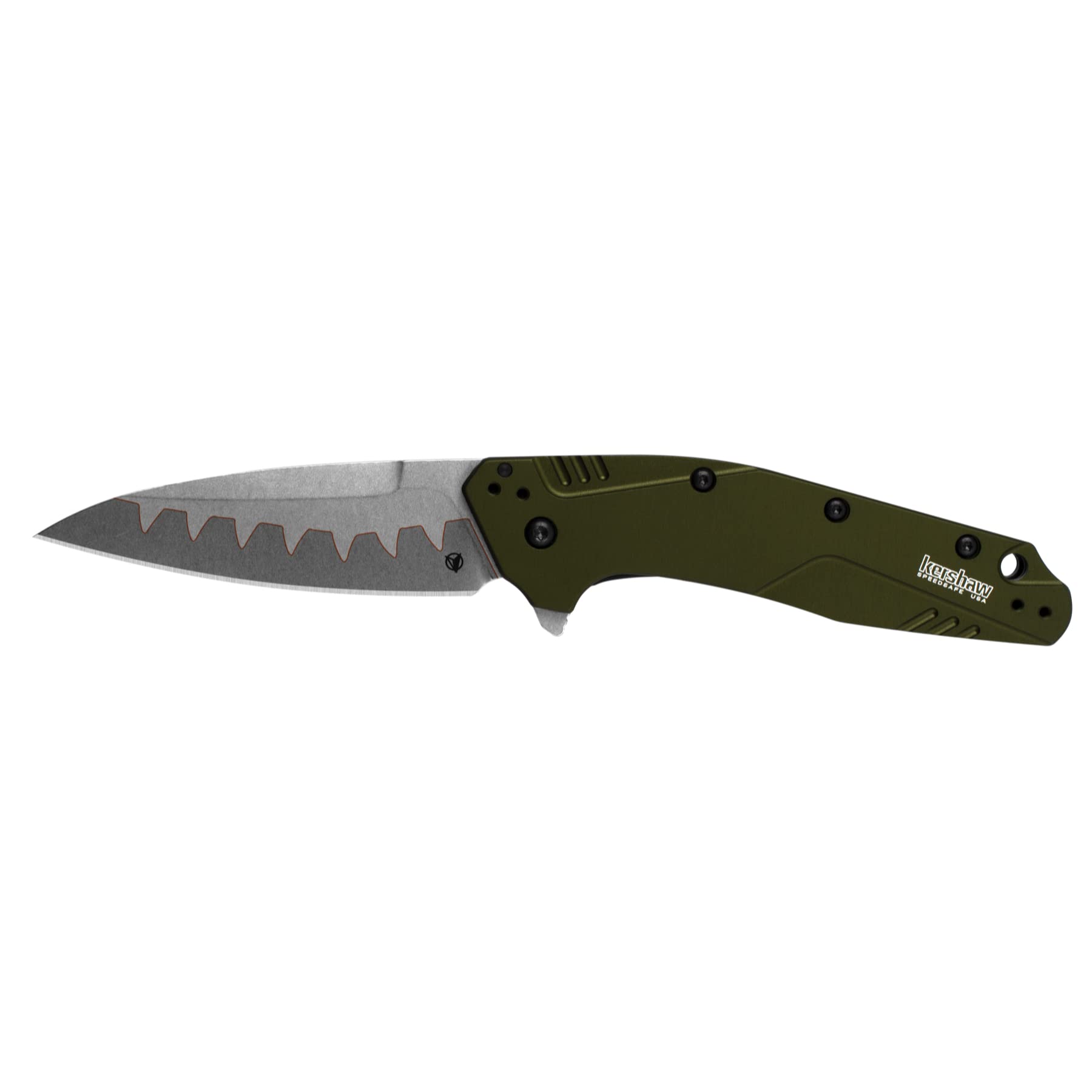 Kershaw Dividend Pocketknife, Olive, 3" CPM D2 and Bohler N690 Composite Drop PointBlade, Assisted Flipper Opening