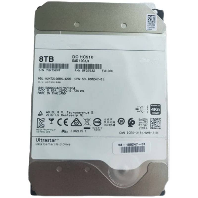 HDD For Hgst/WD 8TB 3.5" SAS 12 Gb/s 256MB 7200RPM For Internal HDD For Enterprise Class HDD For HUH721008AL4200