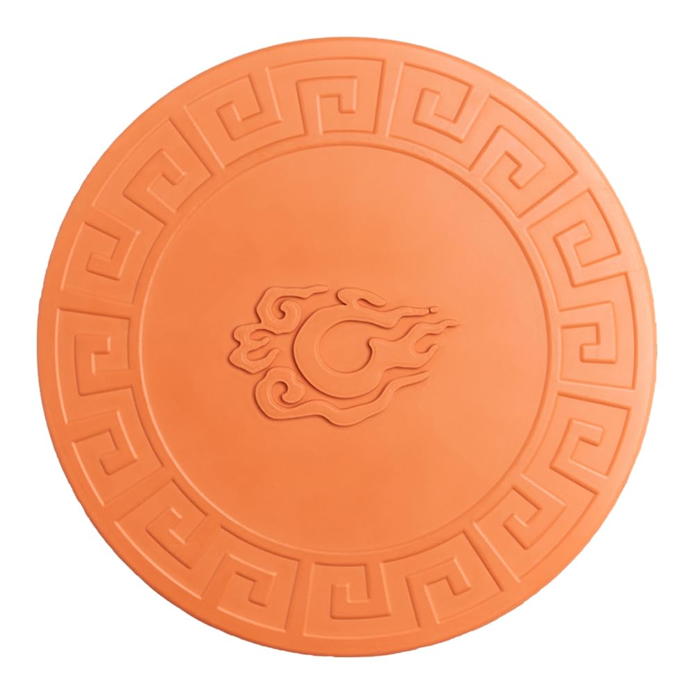 AIYGOUWUTough Dog Toy for Aggressive Chewer Dog Rubber Flying Disc Dog Toy for Fetch Chase Teething Toys for Puppies Outdoor Floating Flying Saucer for Water Pool Beach Small Dogs (Orange)