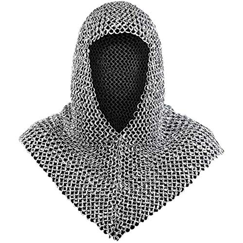 Medieval Warrior Chainmail Coif Armor, 18.75 Inches