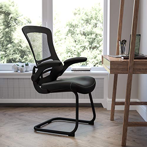 Flash Furniture Black Mesh Sled Chair 