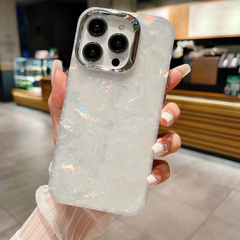 COVERLY Liquid Glitter Case Compatible with iPhone 15 Plus, Hard Back Dynamic Glitter Colorful Bling Quicksand with iOS Acrylic Icon Floating APP Soft Rubber Silicon Protection Cover (Silver)