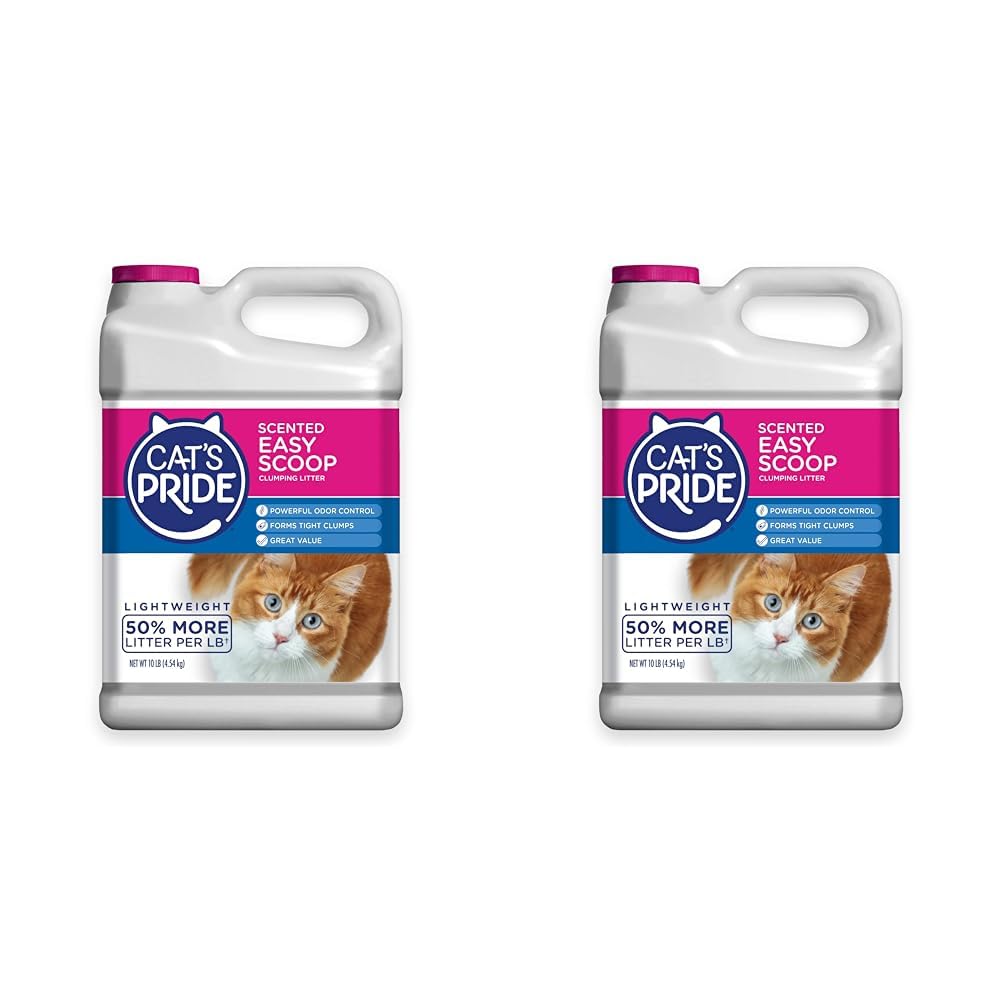 Cat's Pride Lightweight Clumping Litter: Easy Scoop - Powerful Odor Control - Scented, 10 Pounds (Pack of 2)