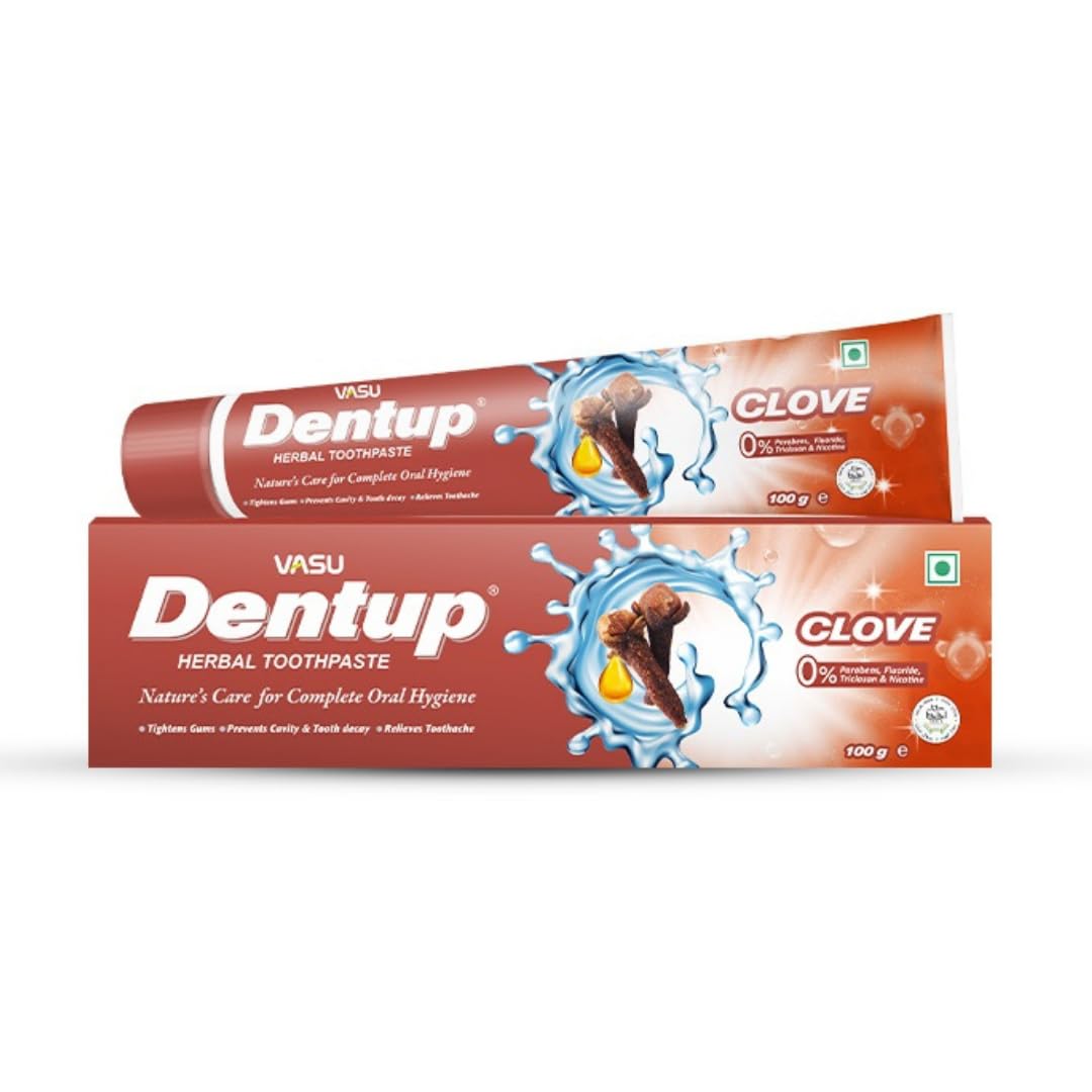 Dentup Herbal Toothpaste with Clove- Nature's Care for Complete Oral Hygiene Pack of 2 (100 gm x 2)