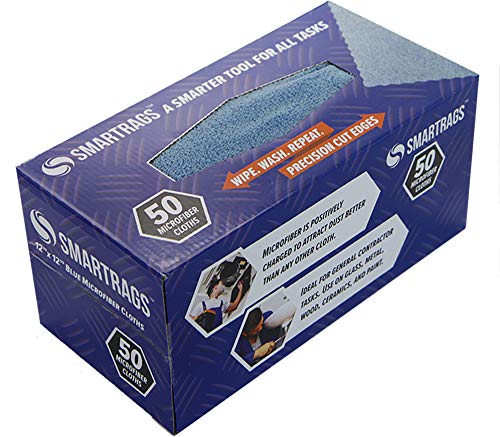 Arkwright Smart Rags Microfiber Cloths in a Box (Pack of 50, 12 x 12 in, Blue)