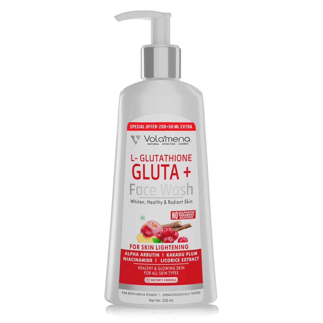 Volamena L-Glutathione Face Wash | For Skin Brightening & Glow | Face Wash For women & Men 250 ml