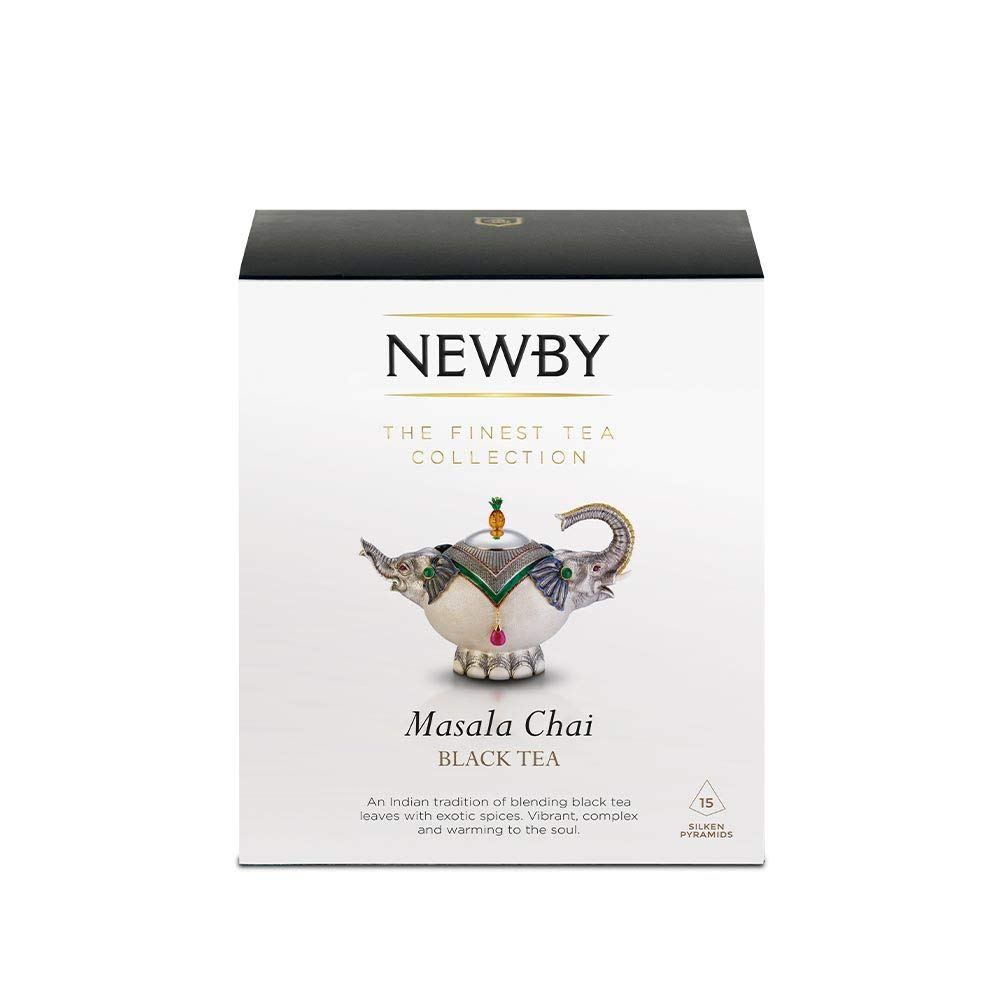 Newby Teas Silken Pyramids Masala Chai Black Tea 38 g (Pack of 1, Total 15)