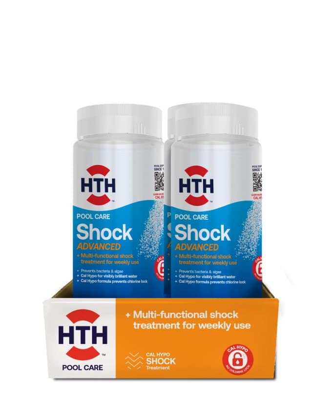 HTH 52043 Pool Care Shock Advanced, Swimming Pool Chemical Prevents Bacteria & Algae, Cal Hypo Formula, 2 lbs (2-Pack)