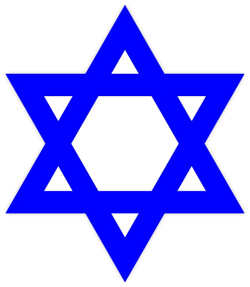 Star of David Judaism sticker decal 4" x 4"