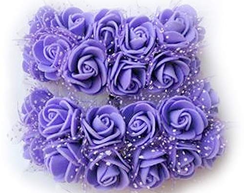 G4GIFT Mini Foam Flower Heads for Craft (Purple)