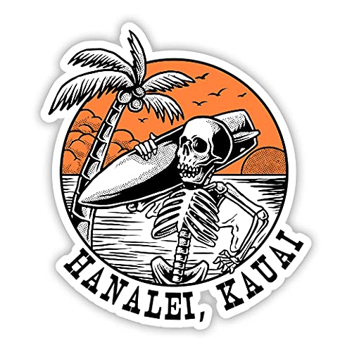 Squiddy Hanalei Kauai Hawaii - Vinyl Sticker Decal for Phone, Laptop, Water Bottle (3" high)