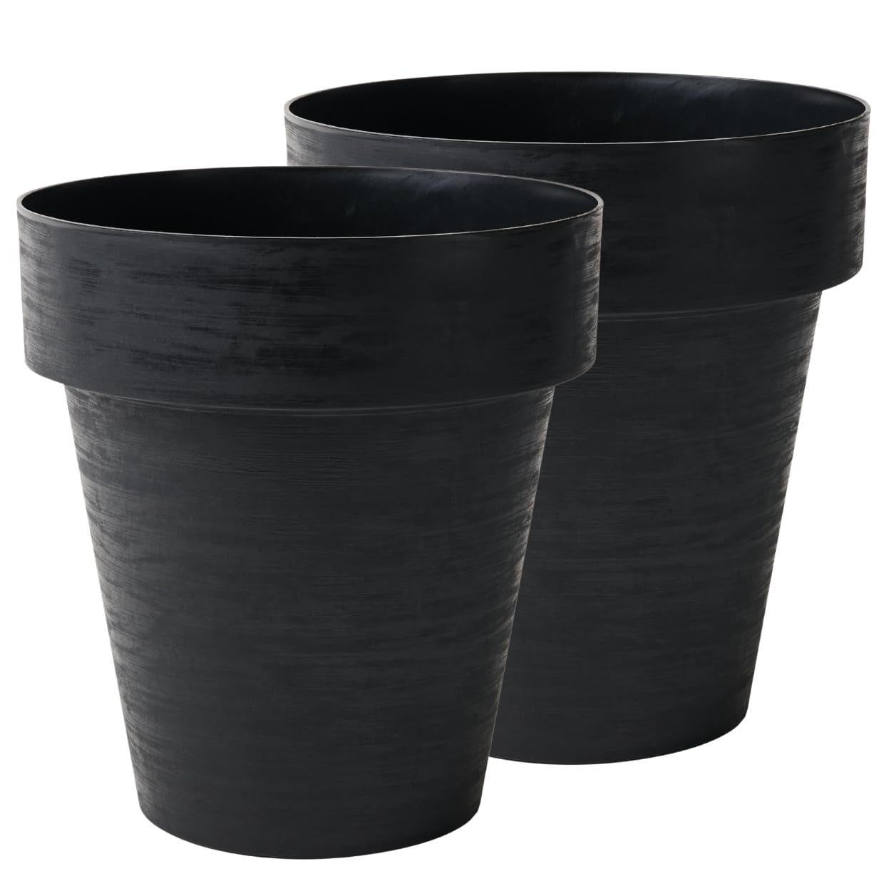 TeraplastRecyclable Planter Pot | 100% Made from Waste & Recycled | Made in Italy | Self Watering | Time Black 13.8x15