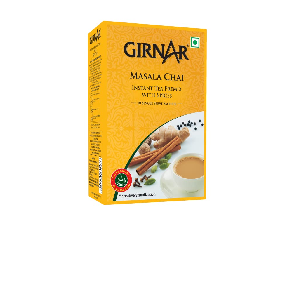 GIRNARInstant Karak Tea 3in1 Masala Premix Chai with Sugar 10 Sachets 140g