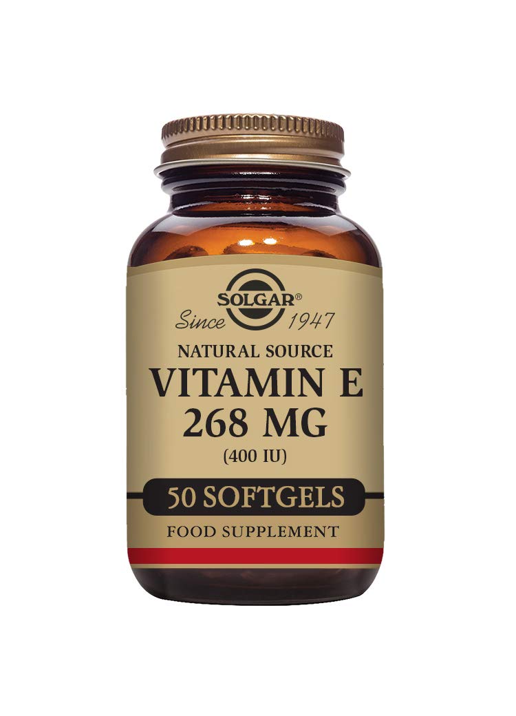 SOLGARNatural Source Vitamin E 268 mg (400 IU) Vegetable Softgels, Brown, 50 Count (Pack of 1)