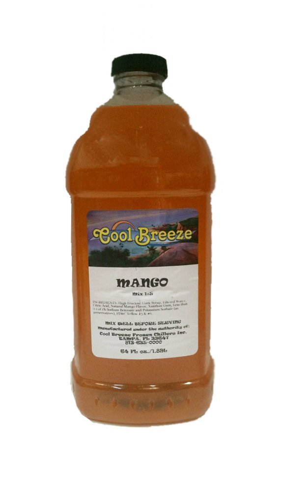 Coolbreeze® Beverages Ready To Use Granita Syrup Frozen Drink Machine Mix - 1/2 Gal Bottle - Mango Slush