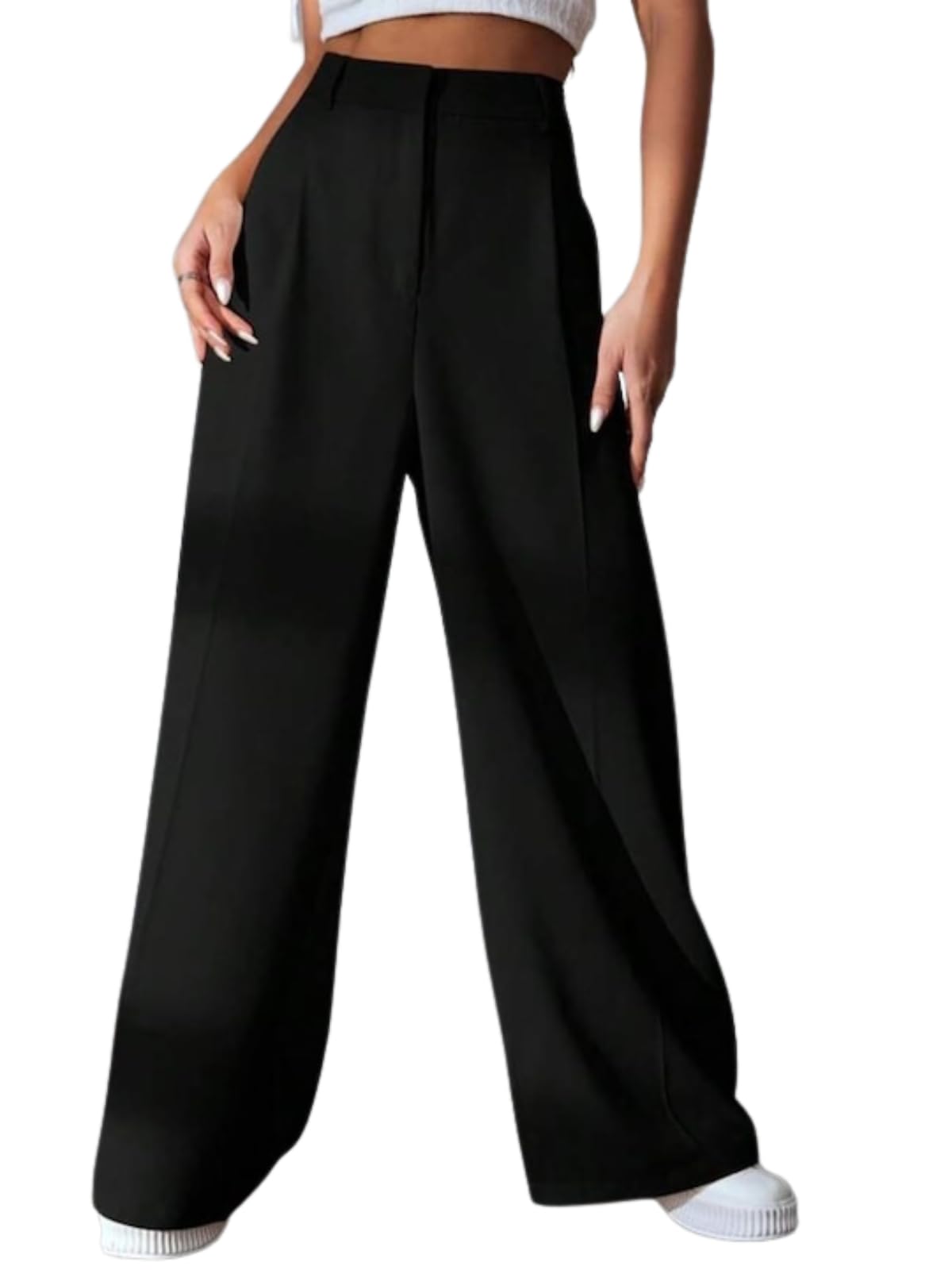 GRECIILOOKSRegular Fit High-Waisted Pants | Korean Trousers for Women