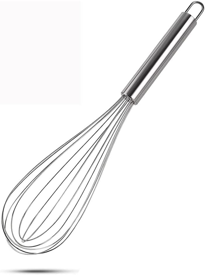 ECVV Stainless Steel Balloon Whisk - Egg Frother, Milk Beater, Kitchen Utensil For Blending Whisking Beating Mixing Whipping & Stirring - 12 Inch.