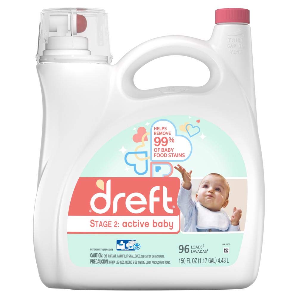 Dreft Dreft Stage 2: Active Baby Liquid Laundry Detergent, 96 Loads, 150 Fl Oz