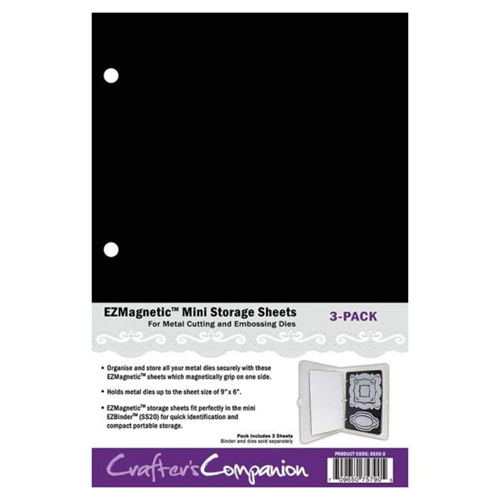 Crafter's Companion EZMagnetic Diecut Mini Storage Panels-Pack of 3, Magnetic, White, 25.3 x 16.7 x 0.4 cm