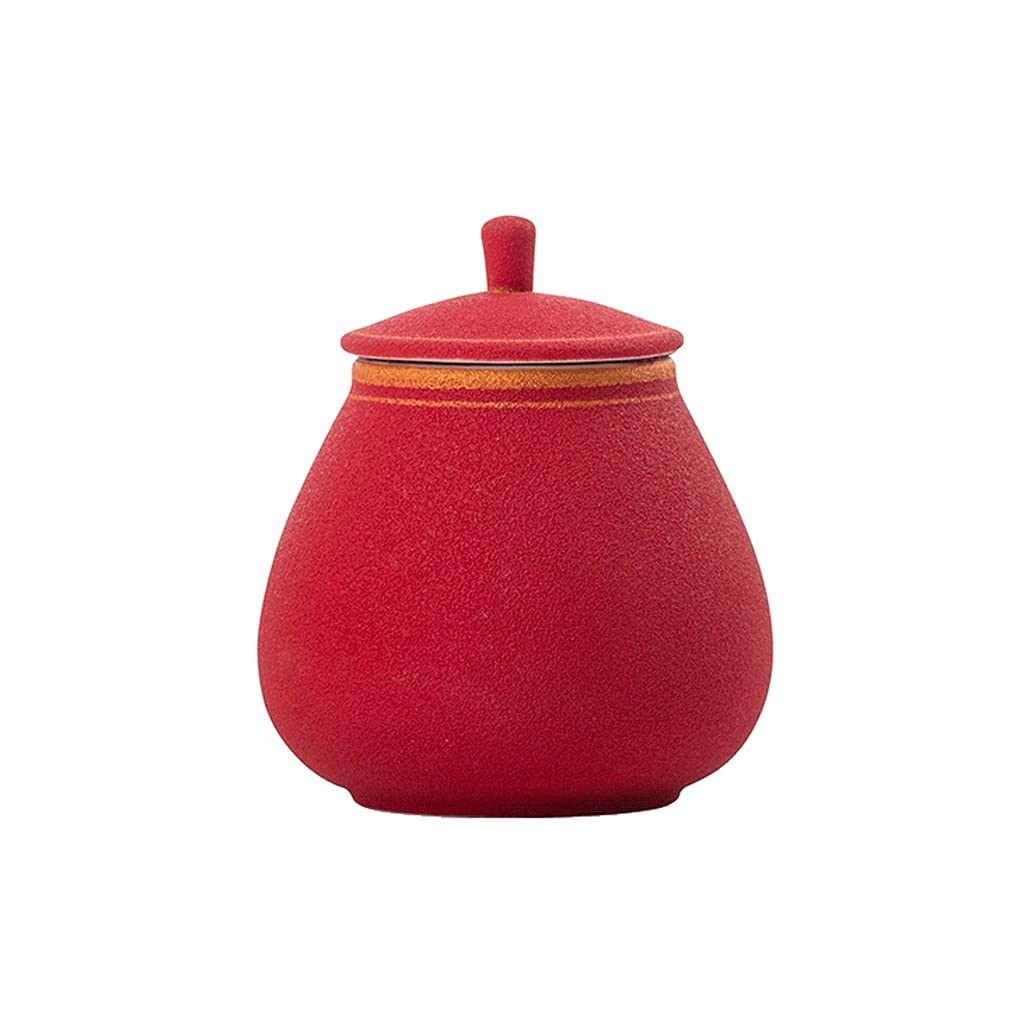 LTCTL Classical Ceramic Canister Red Tea Storage Containers Portable Small Tea Canister Tea Tins Traditional Tea Caddy For Coffee Bean (Color : 1pcs)