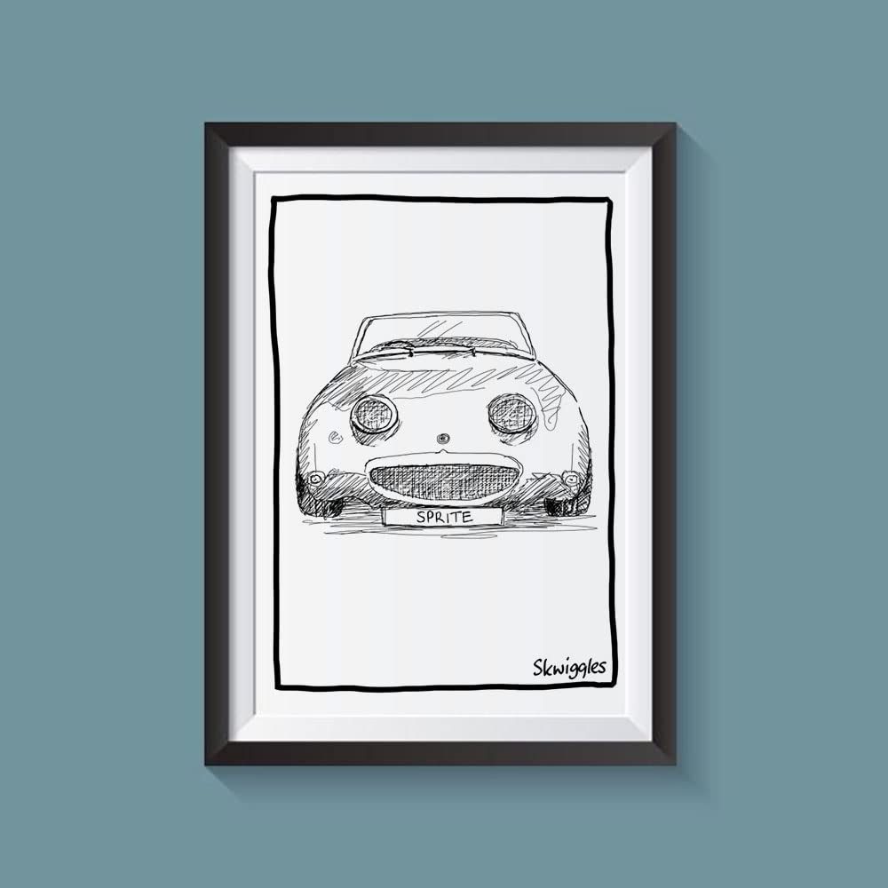 Austin Healey Frogeye Sprite - A4 Print