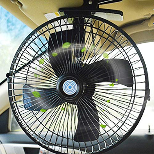 12/24V Dashboard Electric Vehicle Car Van Truck Boat Clip-On Fan 2 Speed Airflow 10" 24V CLIP ON CAR OSCILLATING FAN 2M CABLE SPEED CONTROLLER TRUCK VAN COOLING