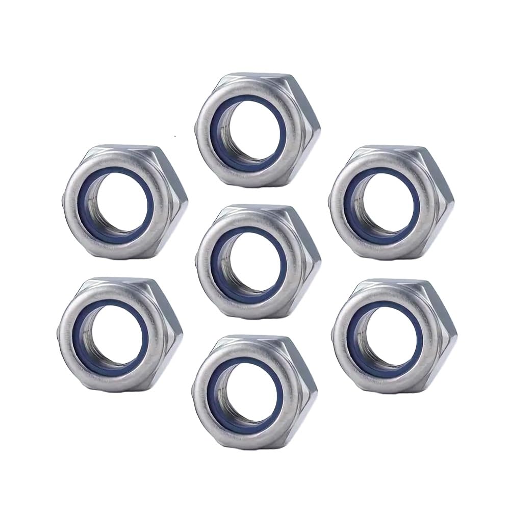 RADSO® M7 (7mm) Steel Nyloc Locking Thin Nuts (Type T - DIN 985), Bright Zinc Plated, Self-Locking with Nylon Insert, Metric Hexagon HEX NYLOC - requires 11mm Spanner - Pack of 20