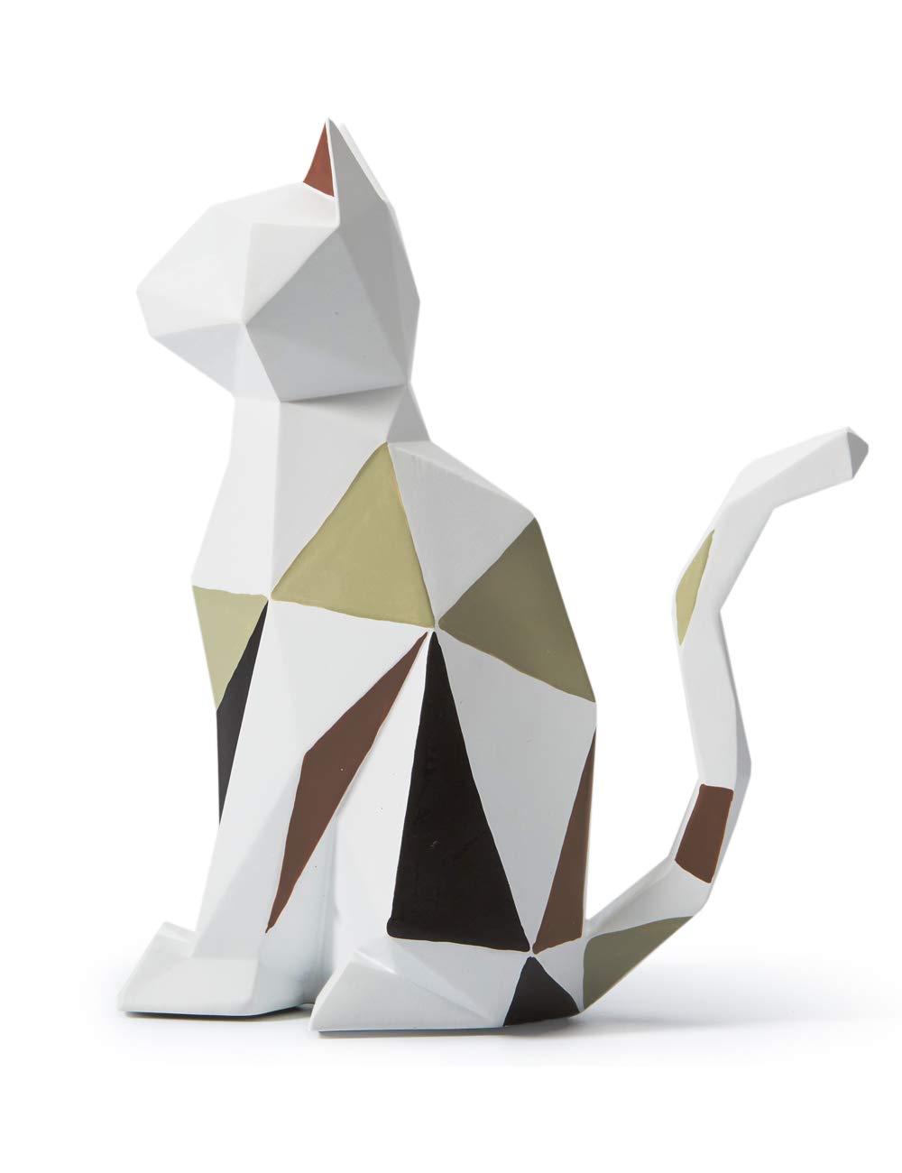 HAUCOZE Cat Statue Sculpture Modern Figurine Decor Home Gifts Table Centerpiece Crafts Polyresin Arts 7.3inch