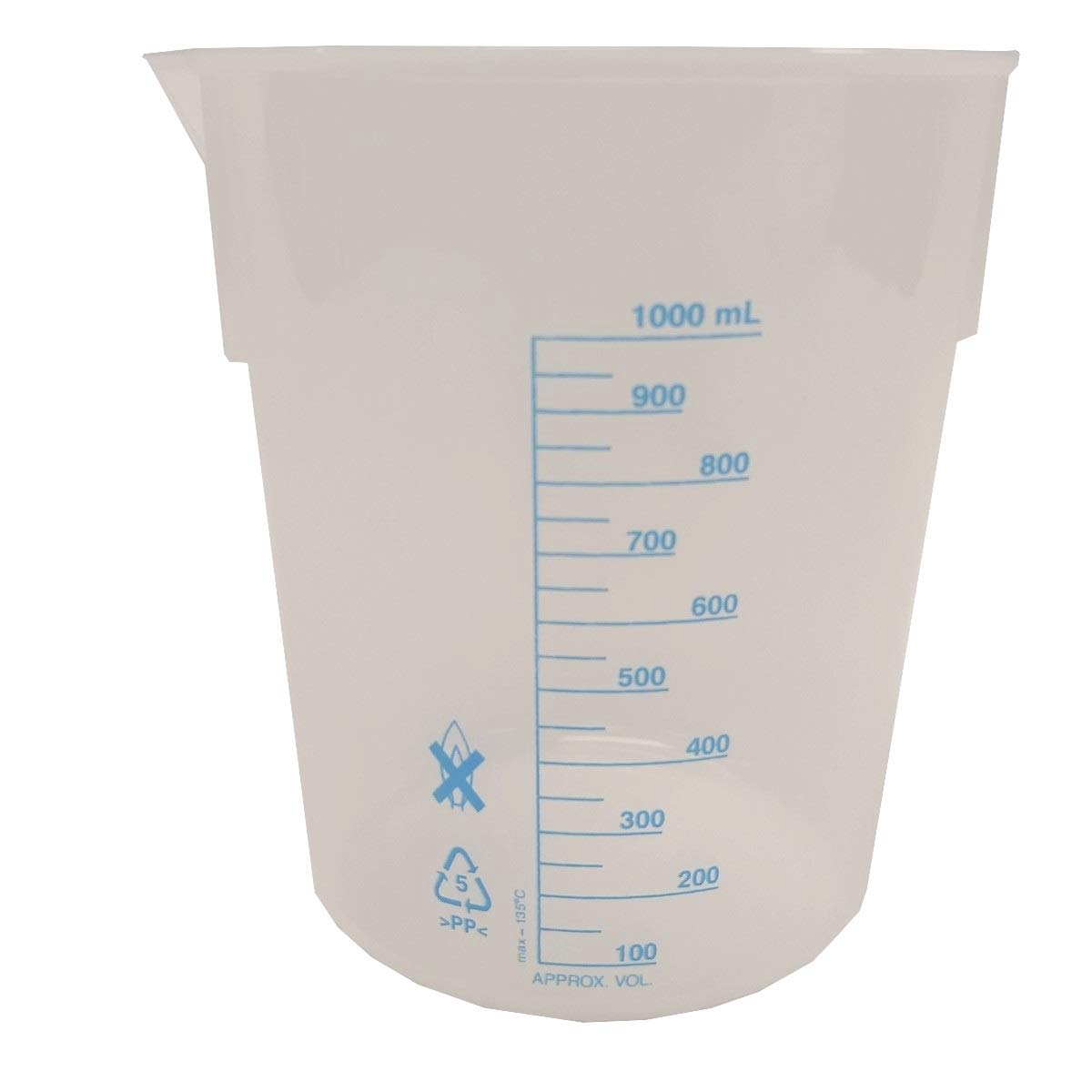 PSC485593 Polypropylene Griffin Beaker, 1 L, Marked Graduation 6640009821289