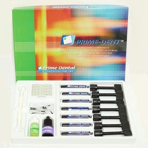 DentalWorldOfficial Prime Dent Light Cure Composite Kit 7 Syringes