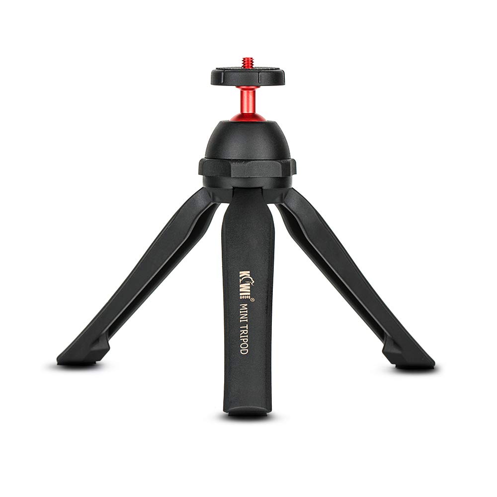 KIWIFOTOS Mini Desktop Tripod with 360° Rotary Tilt Ball Head Selfie Stick Handle Grip for Vlog Mirrorless & Compact Camera, Entry-Level DSLRs, LED Lamps, Mini Projectors with a 1/4"-20 Mounting Screw