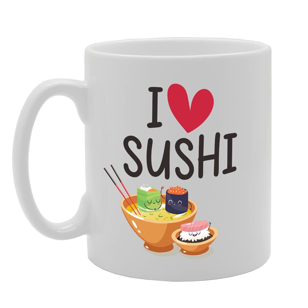 Dillo MG5129 I Love Sushi Novelty Gift Printed Tea Coffee Ceramic Mug