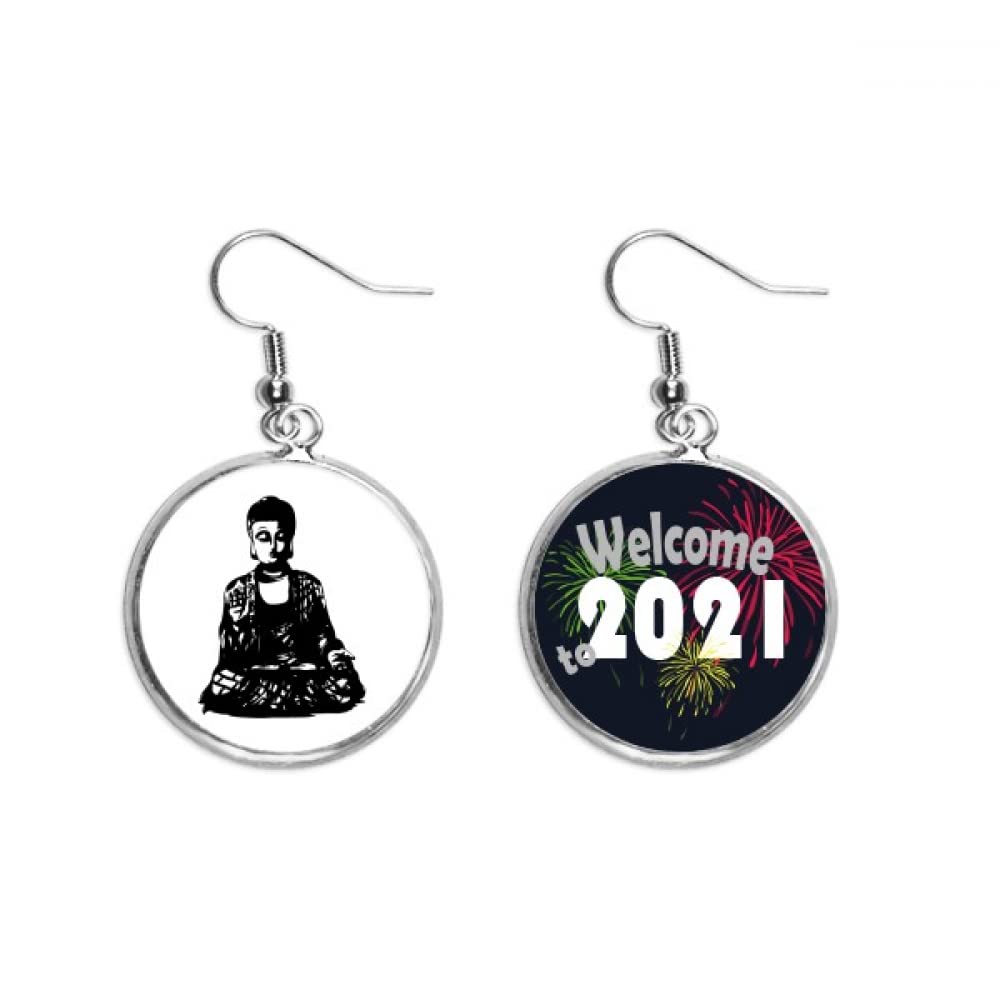 comp Shakyamuni Portrayal Meditate Sublimation Ear Pendants Earring Jewelry 2021 Blessing