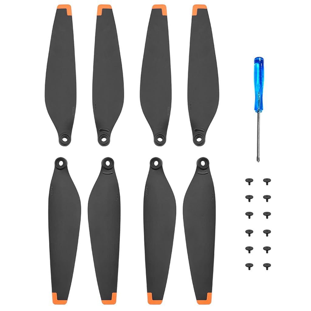 ZORBESDji Mini 3 Pro Propeller, 8Pcs Dji Mini 3 Propeller Blades Replacement, Ultral Lightweight Silent Flight Propeller Set With Screwdriver 12 Screws, Low Noise Replacement Drone Wings