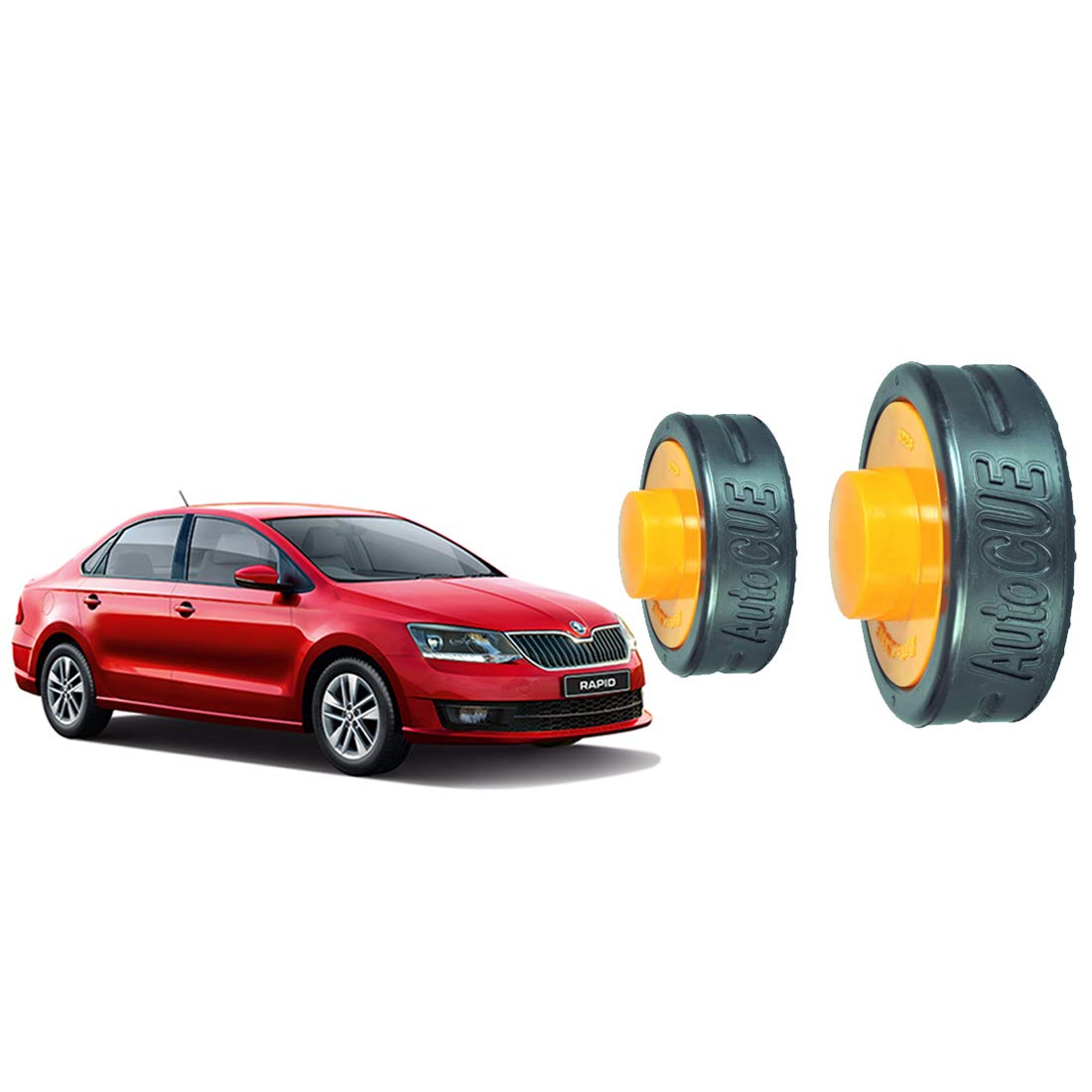 AutoCue Skoda Rapid New Ground Clearance Kit (Fits : Only For Rear Suspension) - Set of 2 Pieces)