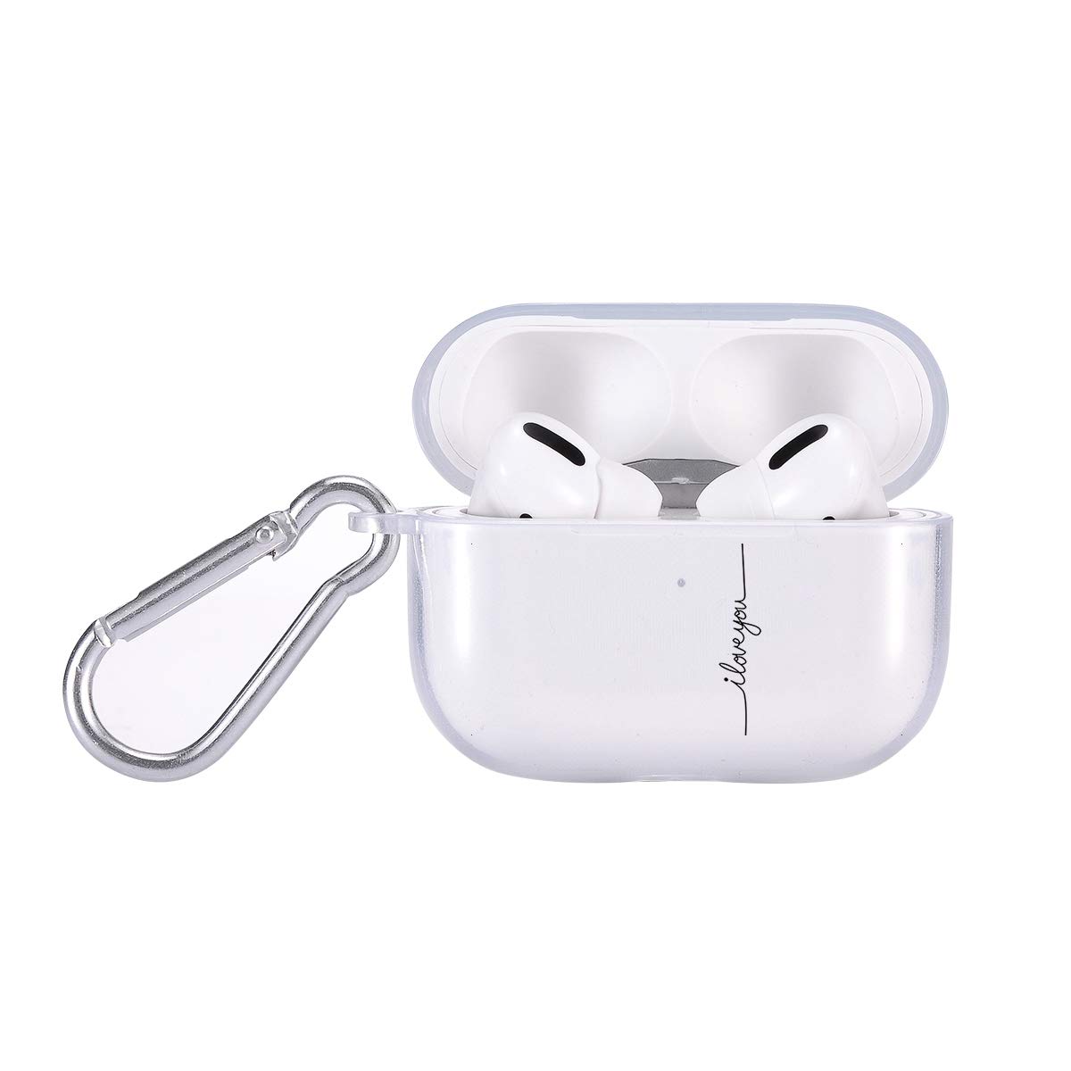 Clear Case Cover for AirPod Pro 3 w/Key Chain I Love You Word Case Crystal Clear Transparent Wireless Earphone Case Smooth Anti-dust Flexible Protective Soft Skin Cute Cover for AirPods Pro 3