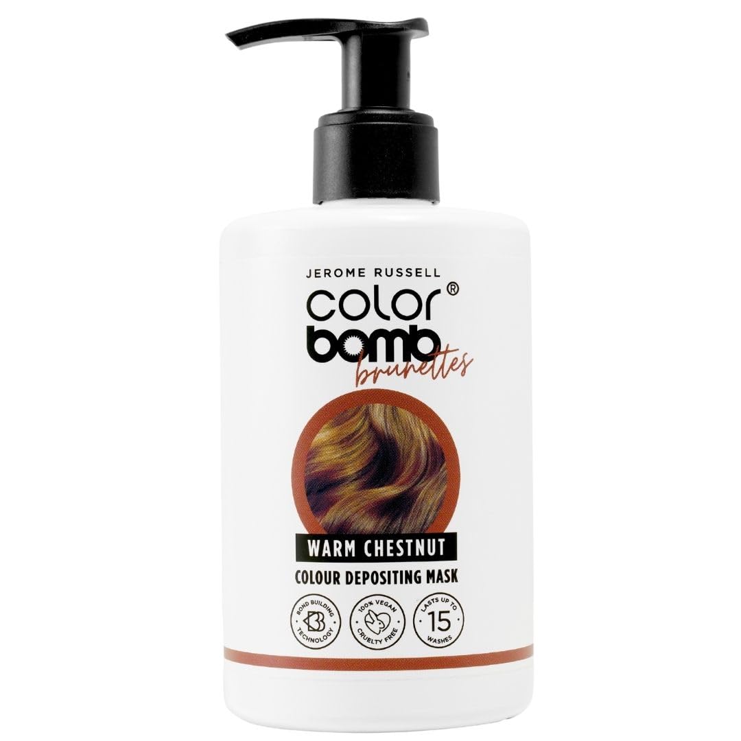 Jerome Russell Color Bomb Brunettes – Warm Chestnut Colour Depositing Conditioning Mask, 300ml