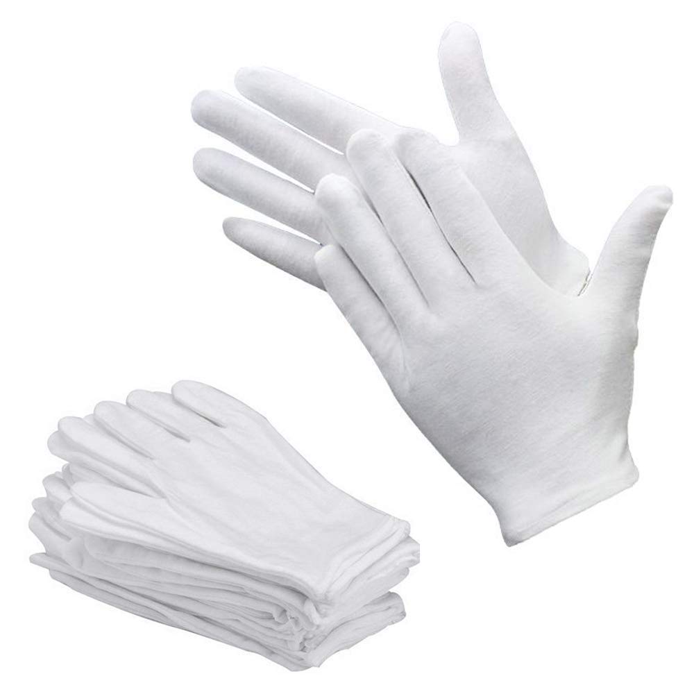 Bestgle White Cotton Gloves, 30pcs/ 15 Pairs Work Glove Soft Cotton Working Gloves Liner for Coin Jewelry Silver Inspection, Waiter, Doorman, Police(Small)