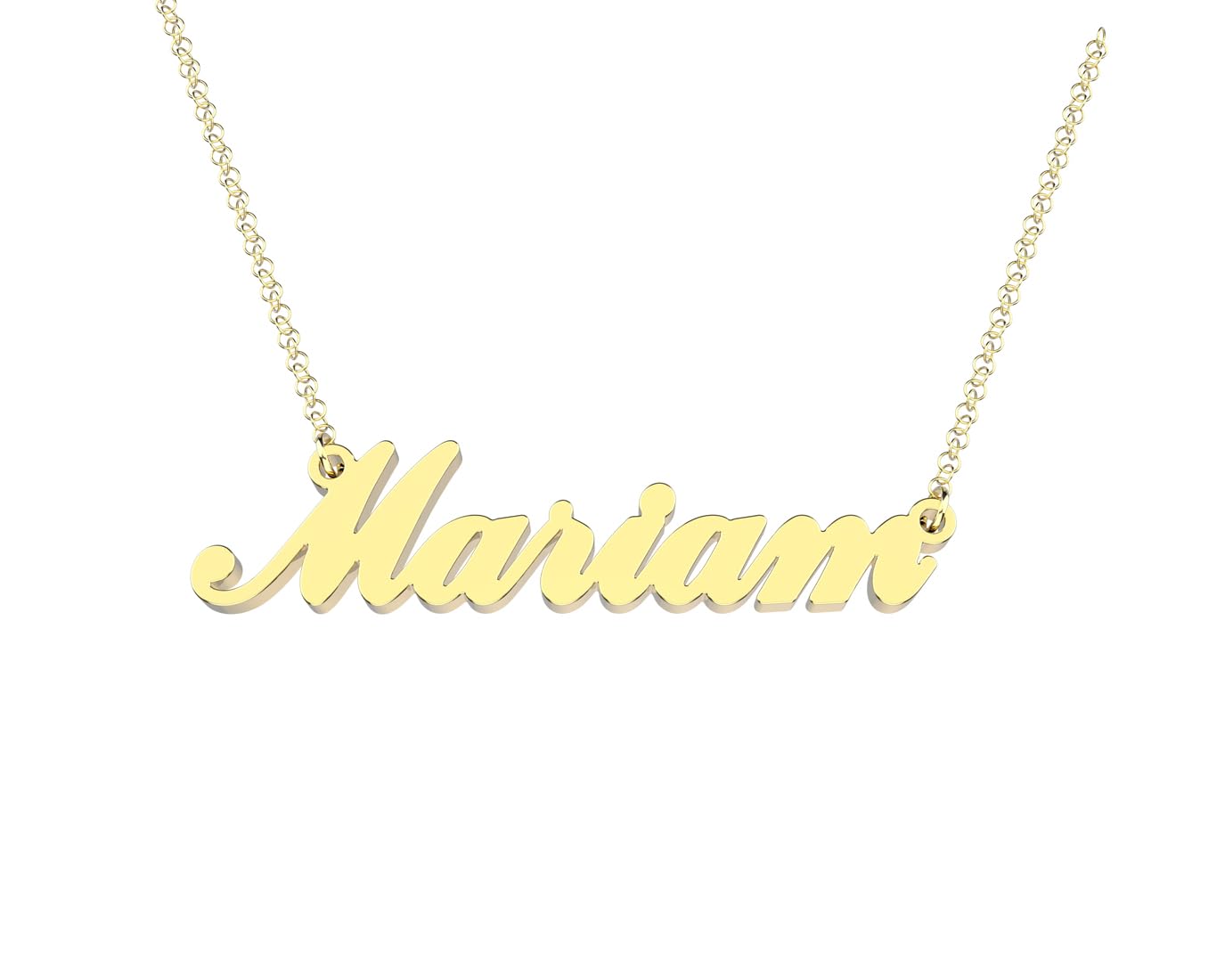 Haobase Letter M Personalized Name Necklace Dainty Name Plate Necklace Jewelry Personalized Gifts for Women Teen Girls