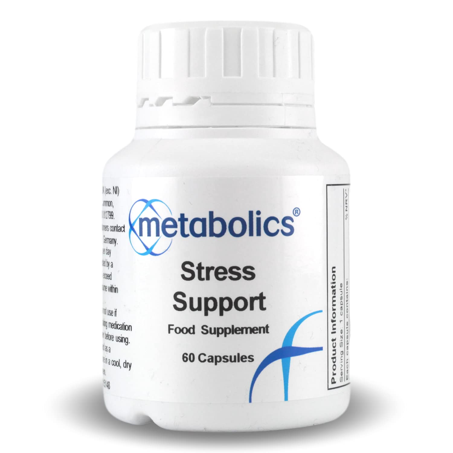 Metabolics Stress Support Supplement (60 Capsules) | B12, B6 and Folate Brain Supplement (for Stress & Anxiety Relief)| Natural Stress Relief