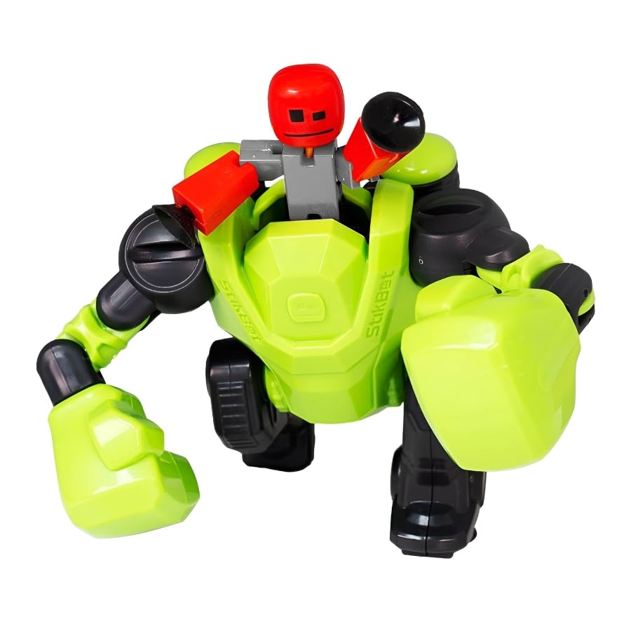 Zing Stikbot Megabots - Green (Knockout) Stikbot Poseable Collectible Stop Motion Action Figures and Mega Vehicles