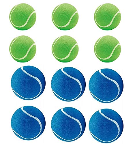 M ART Light Weight Cricket Tennis Ball with Color VRIATION 5 Green + 6 Blue (Pack of 11 Balls) (Material: Rubber , Standard Size)