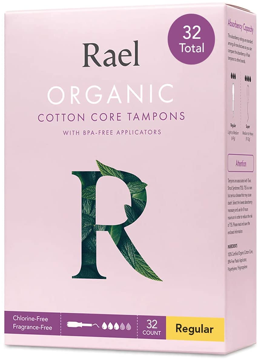 Rael- Organic Cotton Tampons (Regular), Chlorine-Free (16 Count) (2 Packs, Total 32 Count)