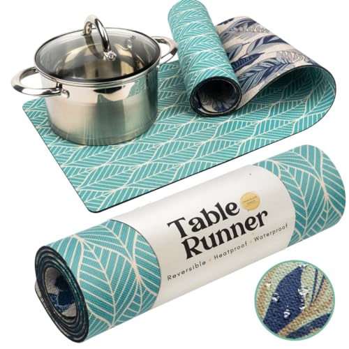 Chocolate Lemon: Trivet Table Runner - Heat Resistant 350F, Waterproof, Reversible for Hot Dishes, Plates & Pots (Botanical, 48 inch)