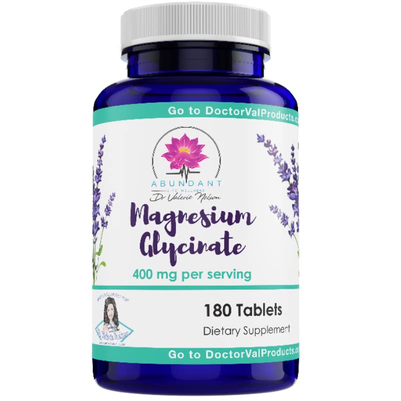 Dr. Valerie Nelson Magnesium Glycinate - 400 mg per Serving. 180 Tablet - Excellent Pricing - Heart; Nerve and Muscle Health, Highly Absorbable